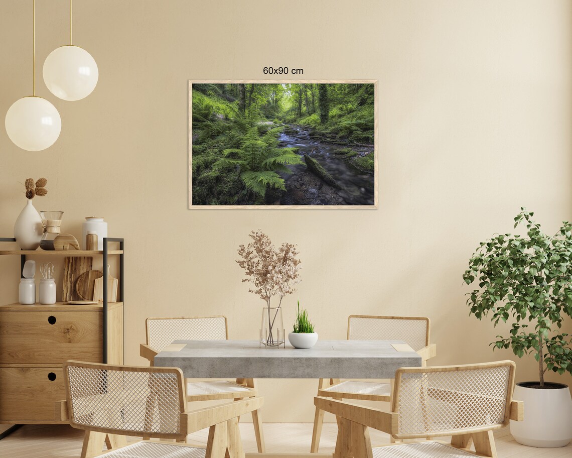 At The Green Stream River Landscape Premium Wall Picture With Wooden Frame Wall Art Living Room Decoration Art Print Poster Fine Art Photography - Image 3