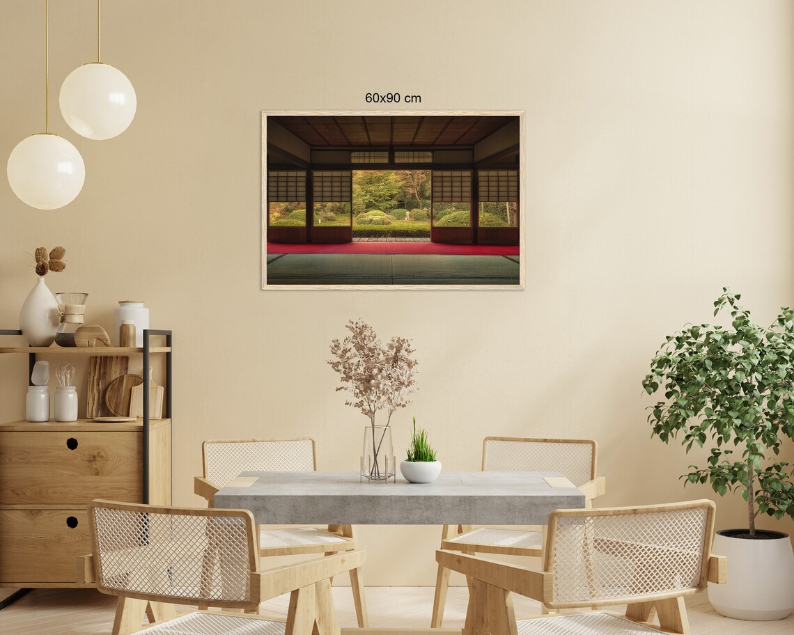 Kyoto Temple Interior Garden View Tatami Wooden Hall Japan Poster - Image 3