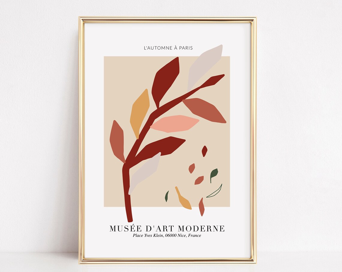 Autumn In Paris Fall Flower Market Abstract Botanical Art Poster