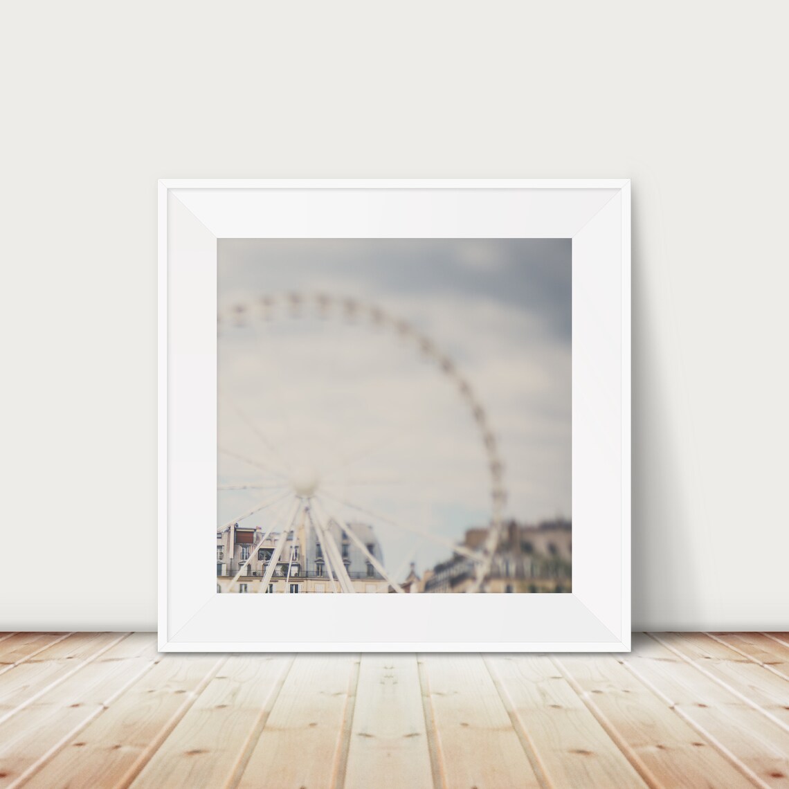 La Grande Roue Ferris Wheel Paris Rooftops Dreamy Photo Print