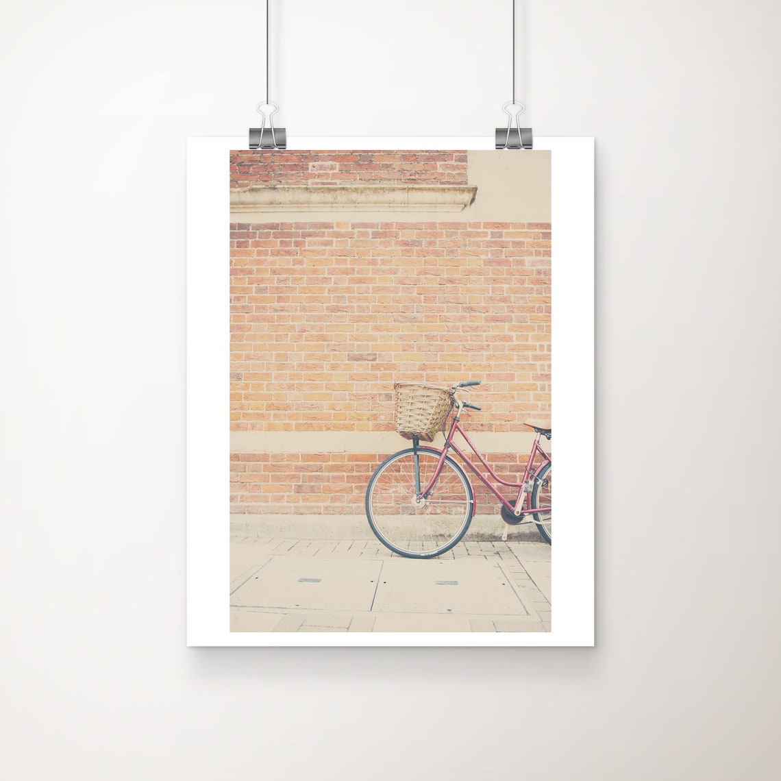 Sale Red Bicycle Photograph Cambridge Print Travel Photography Wanderlust Art Europe Bike Discounted 8x10
