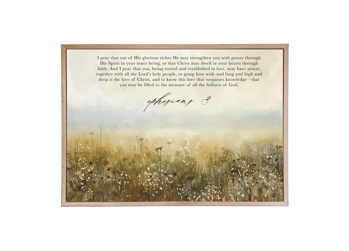 Ephesians 3 Prayer For Strength Wildflower Meadow Scripture Poster