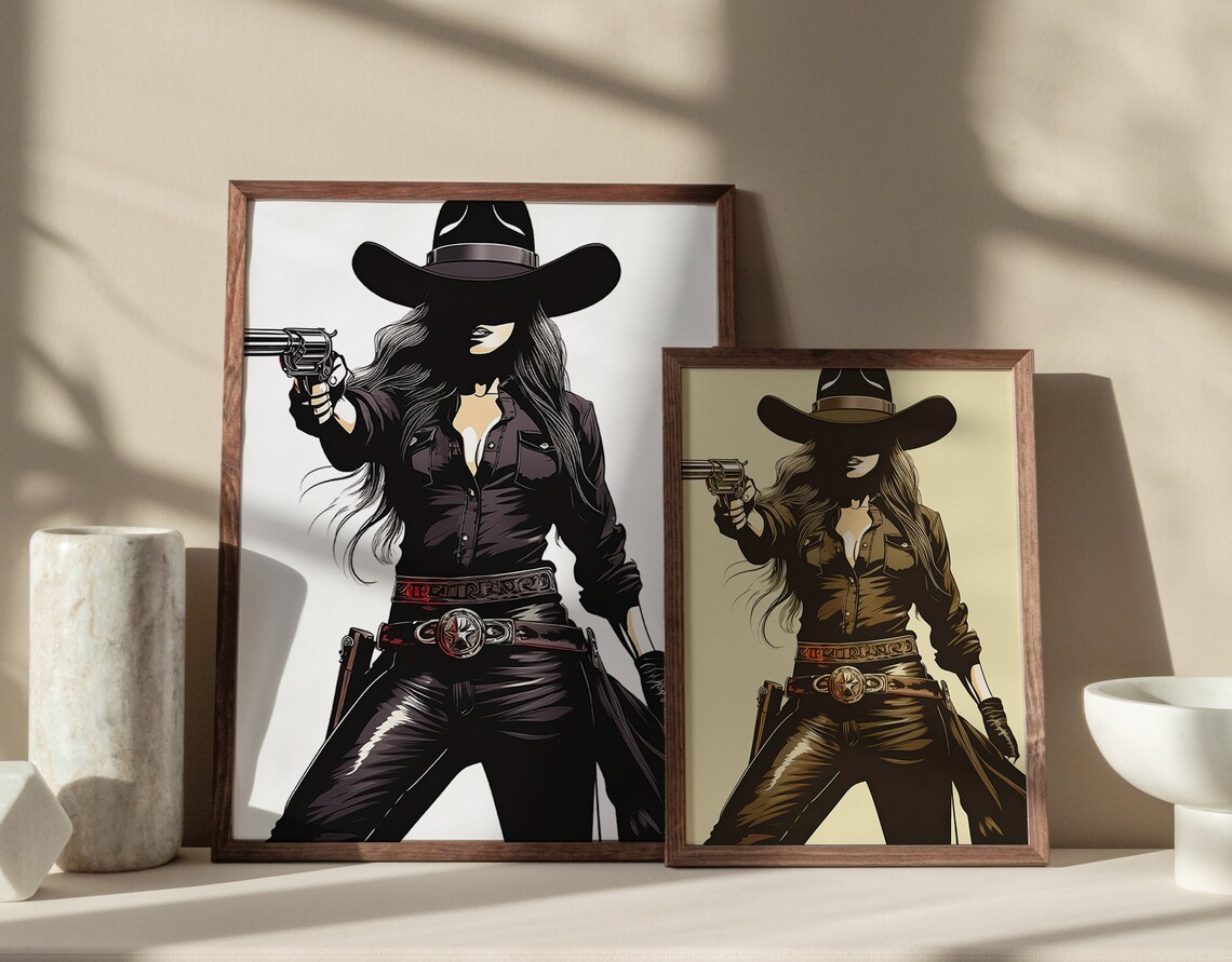 Fierce Cowgirl, Western Woman Illustration