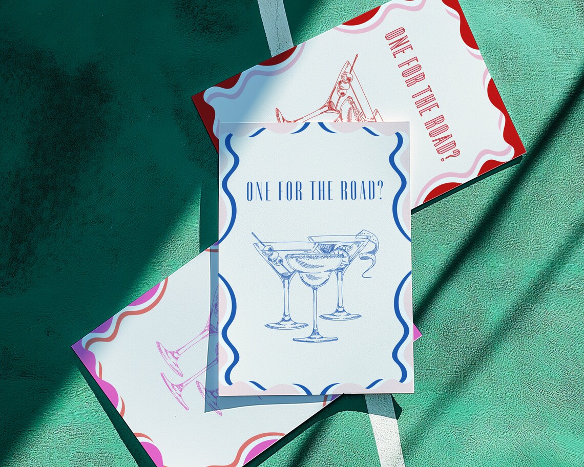 One For The Road Cocktail Print, Retro Maximalist - Image 4