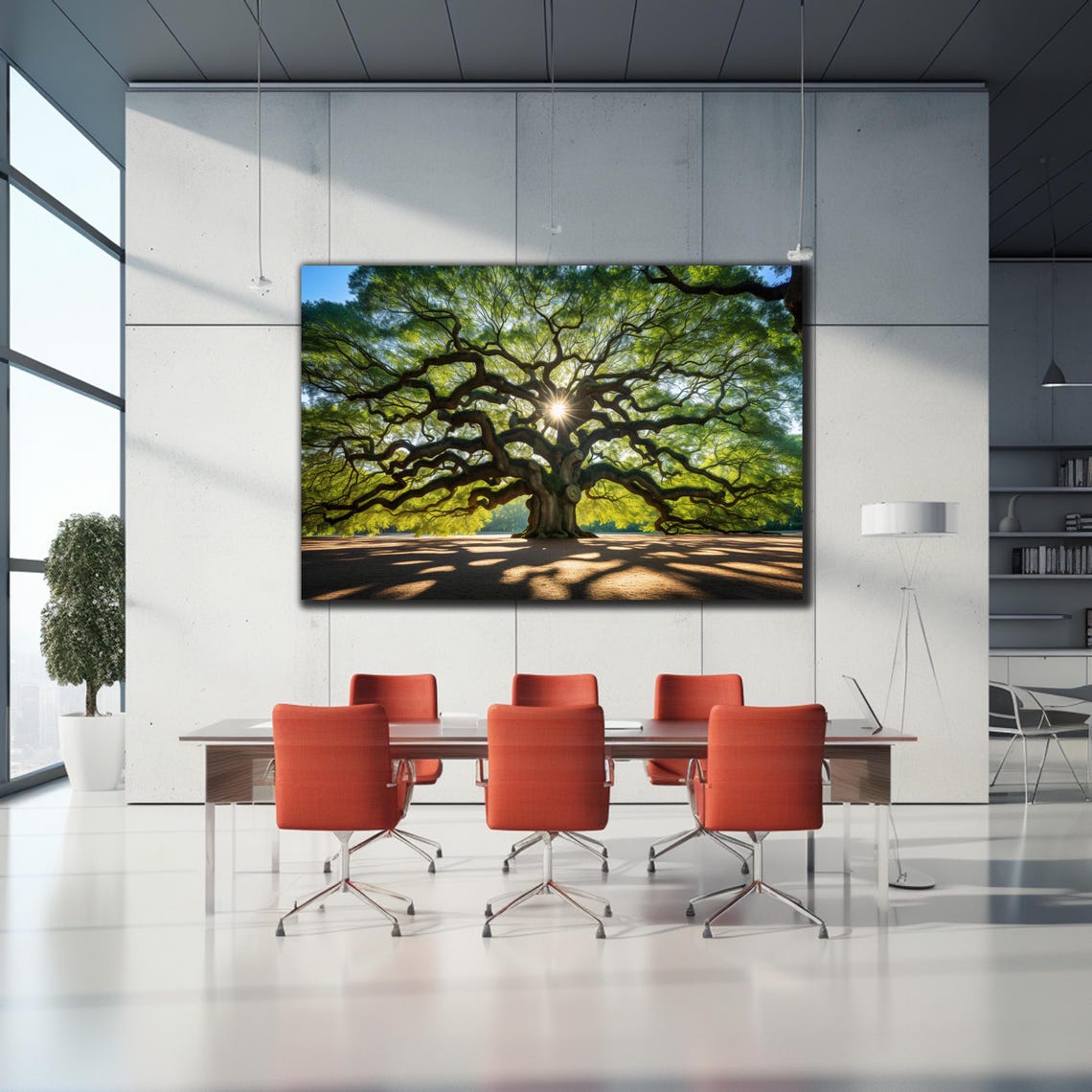 Angel Oak Tree Sunburst Canopy Majestic Ancient Oak Nature Poster - Image 2