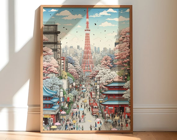 Tokyo Streets Wall Art Colorful Cityscape