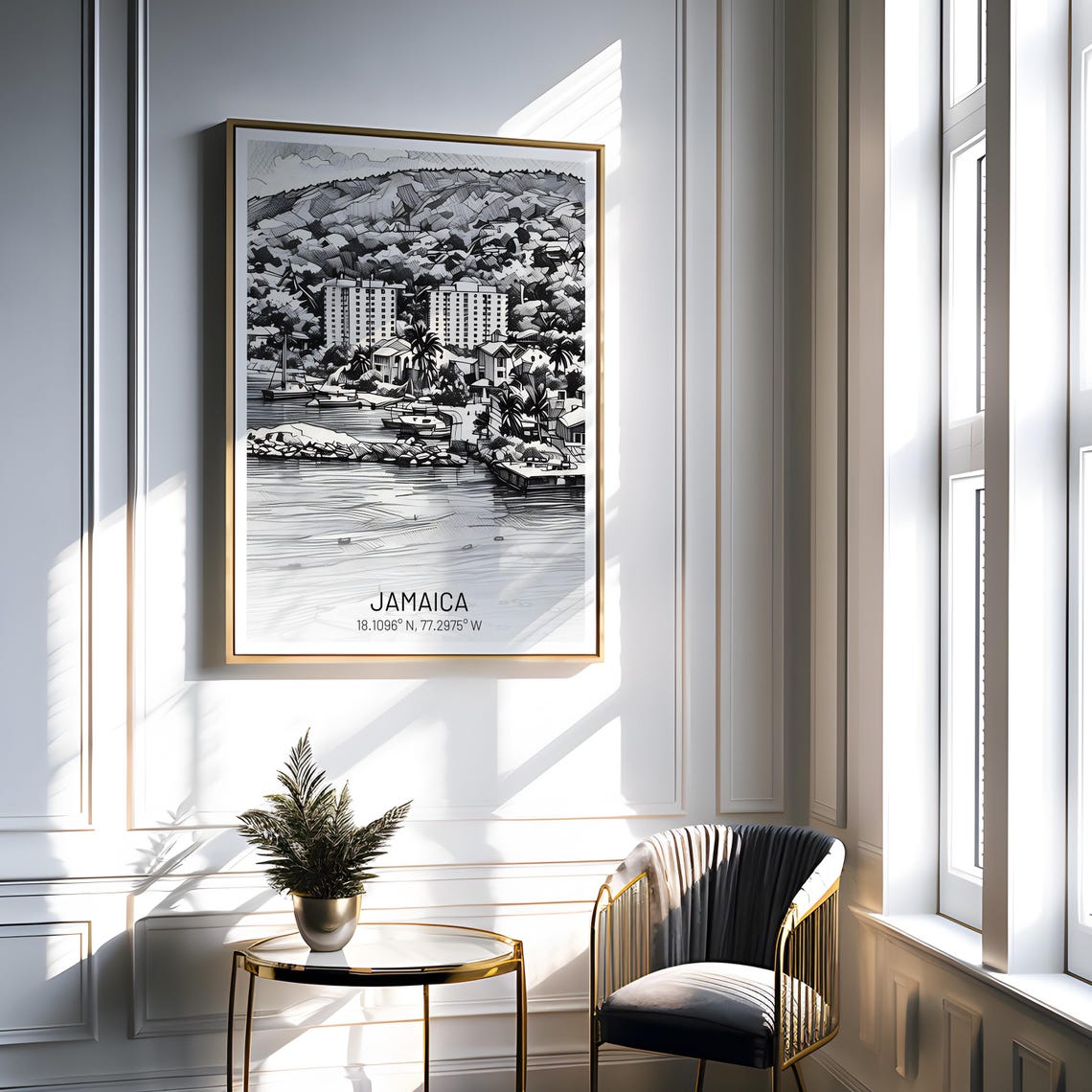 Jamaica Scenic Harbor Wall Art Coastal Architecture Travel Print Caribbean Poster - Image 2