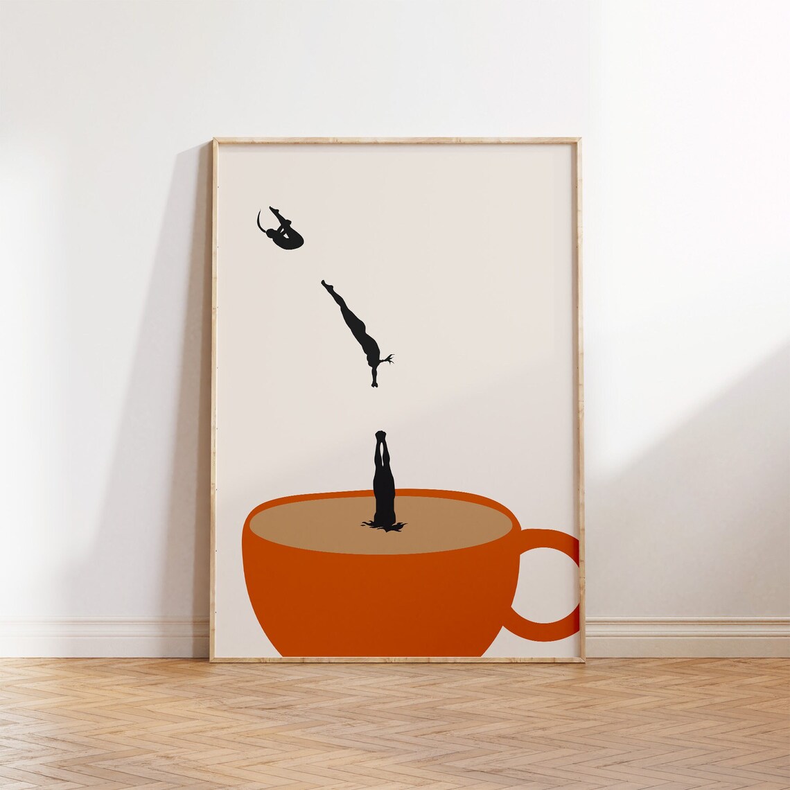 Retro Coffee Poster, Modern Minimalist Kitchen Decor