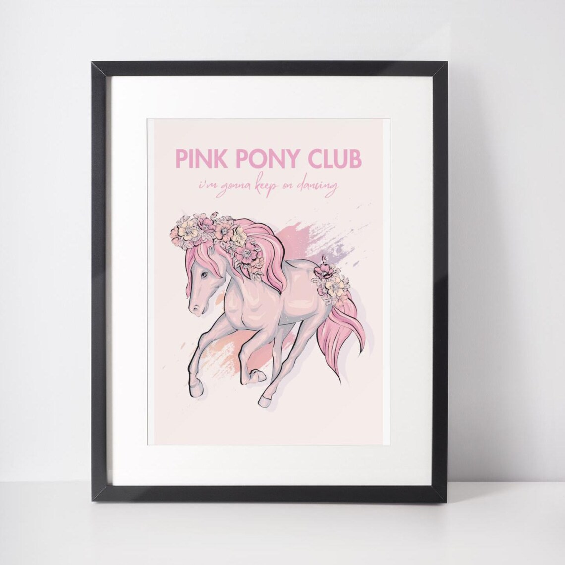 Pink Pony Club Lyric Pony Floral Pink Aesthetic Music Wall Poster - Image 2