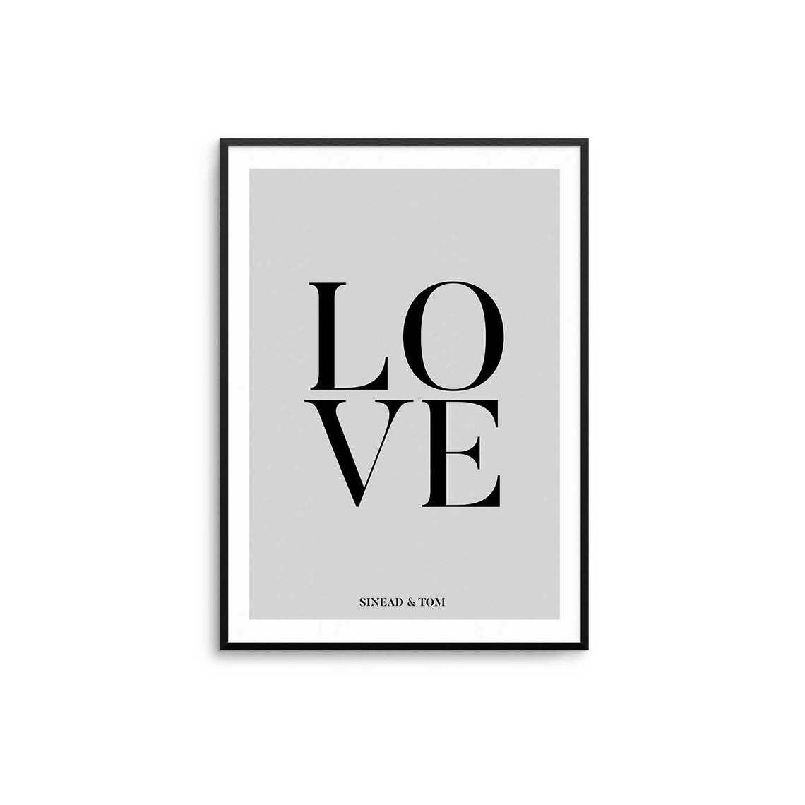 Love Personalised Print Prints Living Room Bedroom Wall Art Home Decor Posters Wedding Gift