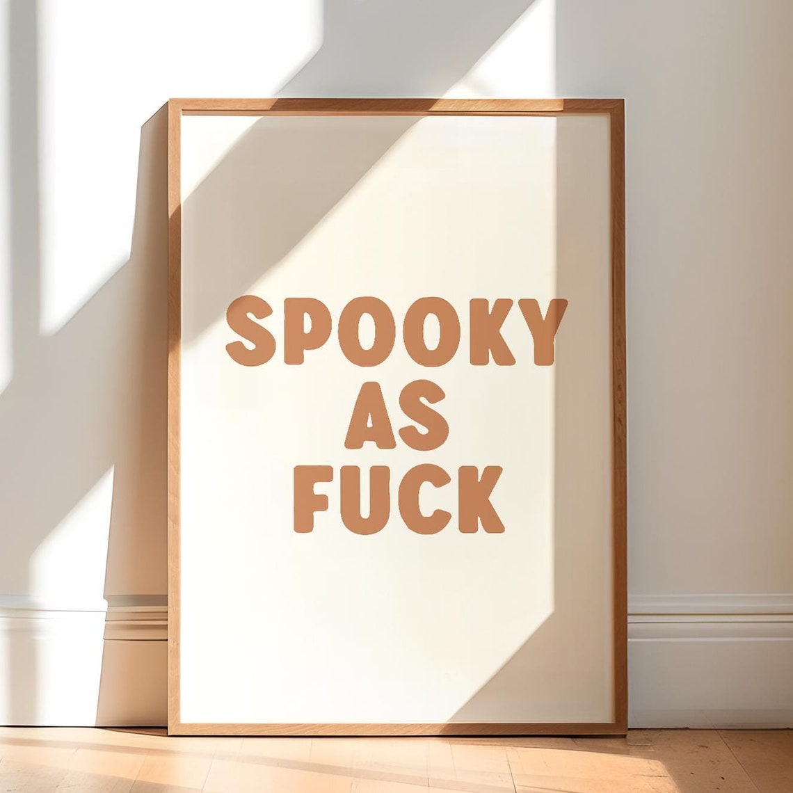 Spooky As Fuck Funny Halloween Tan Typography Bold Quote Poster