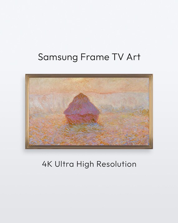 Monet Haystacks Impressionist Samsung Frame TV Wall Art | Classic Painting