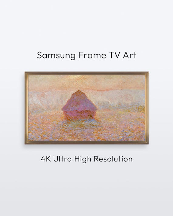Monet Haystacks Samsung Frame Tv Art Famous Painting 4k Print