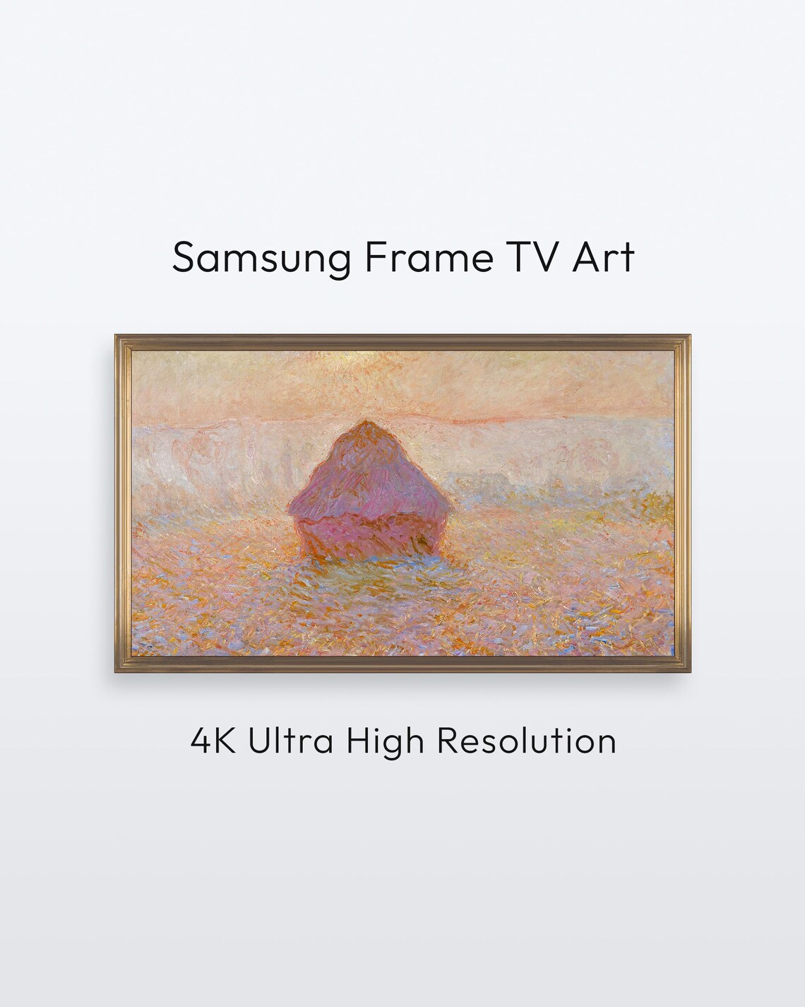 Monet Haystacks Impressionist Samsung Frame TV Wall Art | Classic Painting