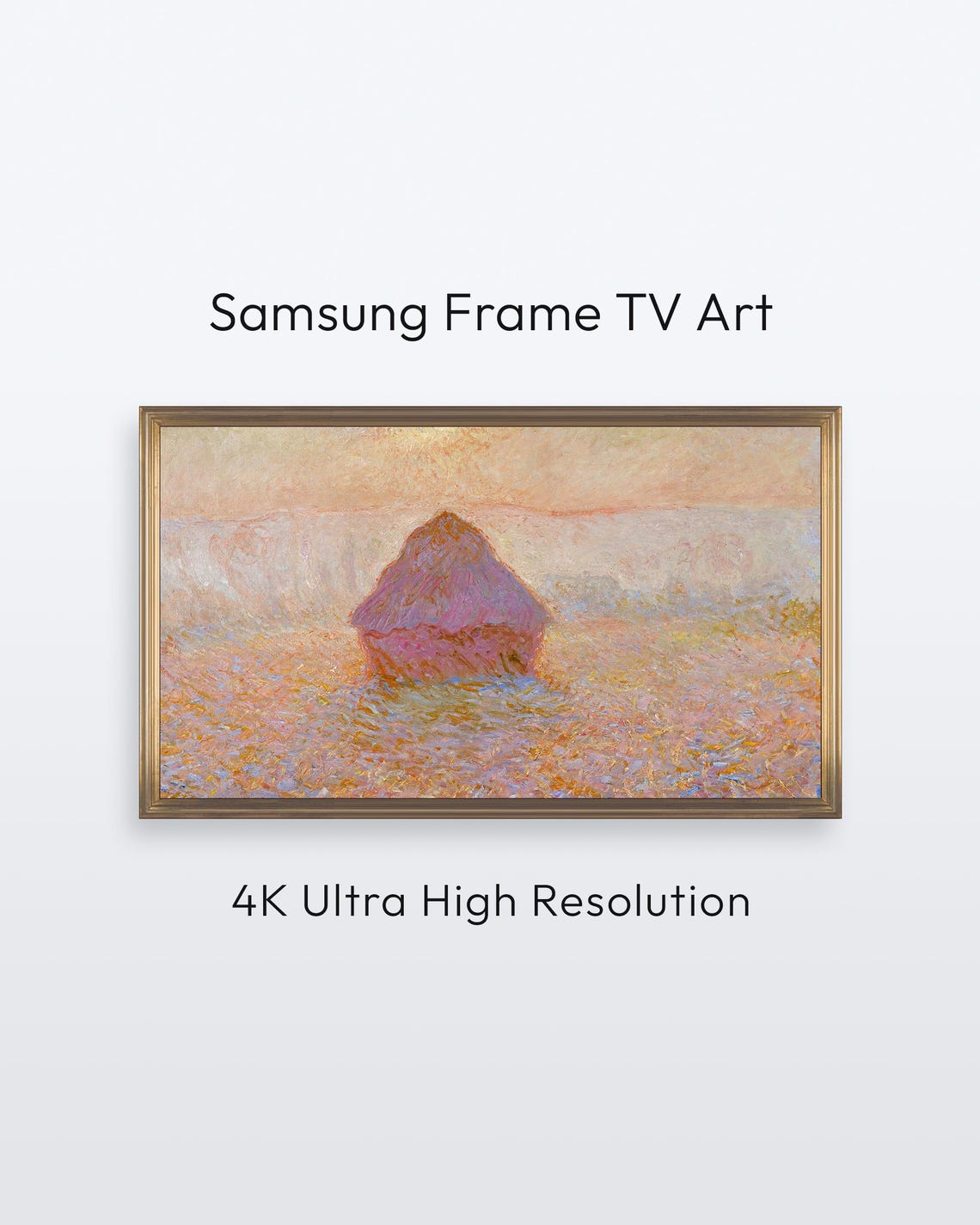 Monet Haystacks Samsung Frame Tv Art Famous Painting 4k Print