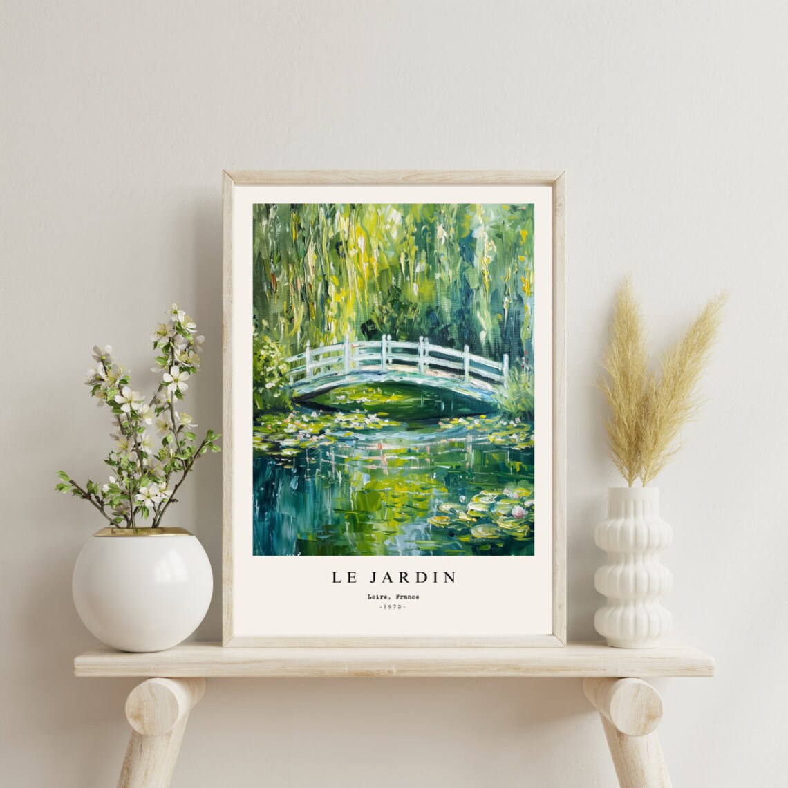 Le Jardin Print, Boho Floral Garden Art Print