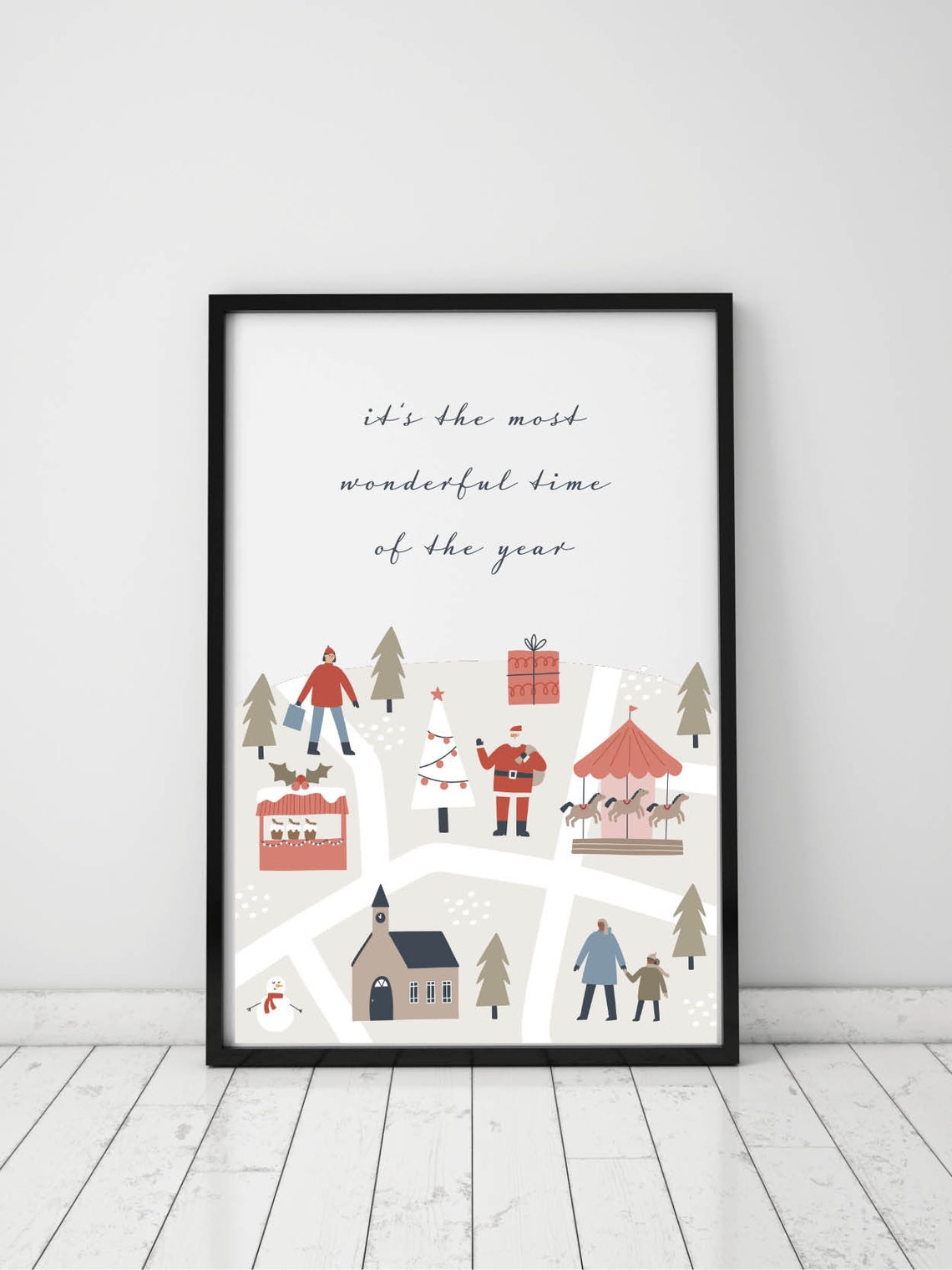 It's the Most Wonderful Time of the Year Village Map Christmas Poster - Image 2