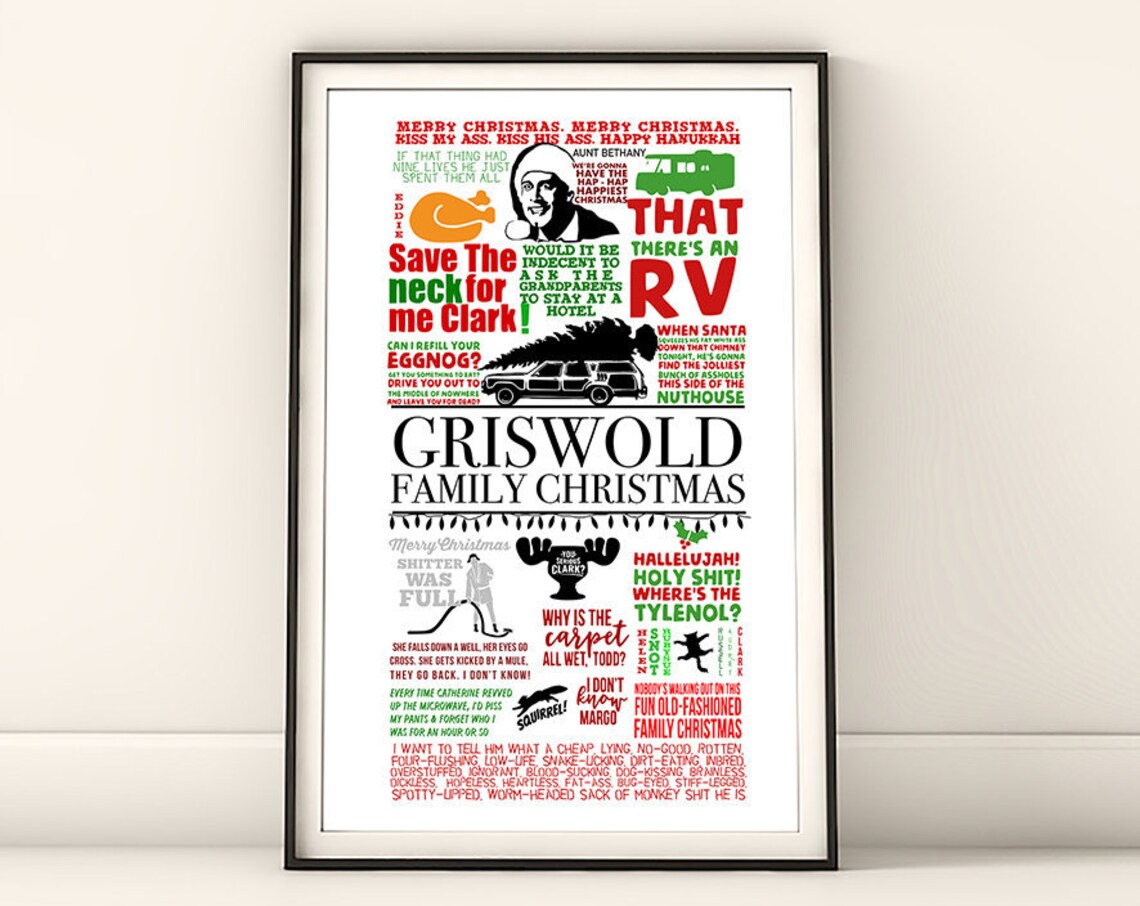 Christmas Vacation Griswold Family Christmas Full Color Quotes Poster