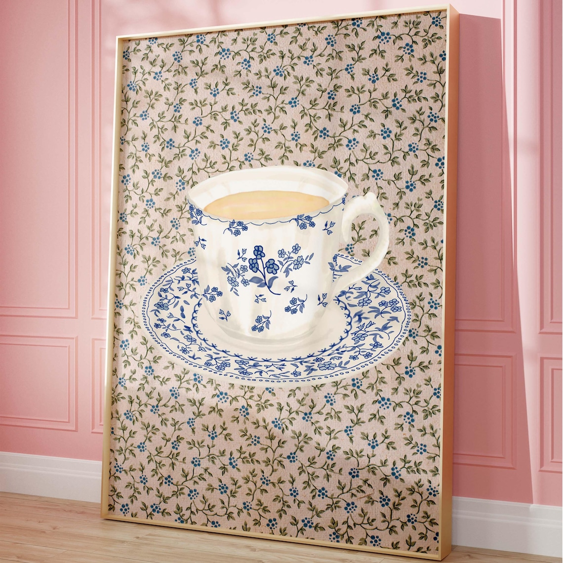 Coffee With Grandma, Vintage Grandmillennial Art Print - Image 3