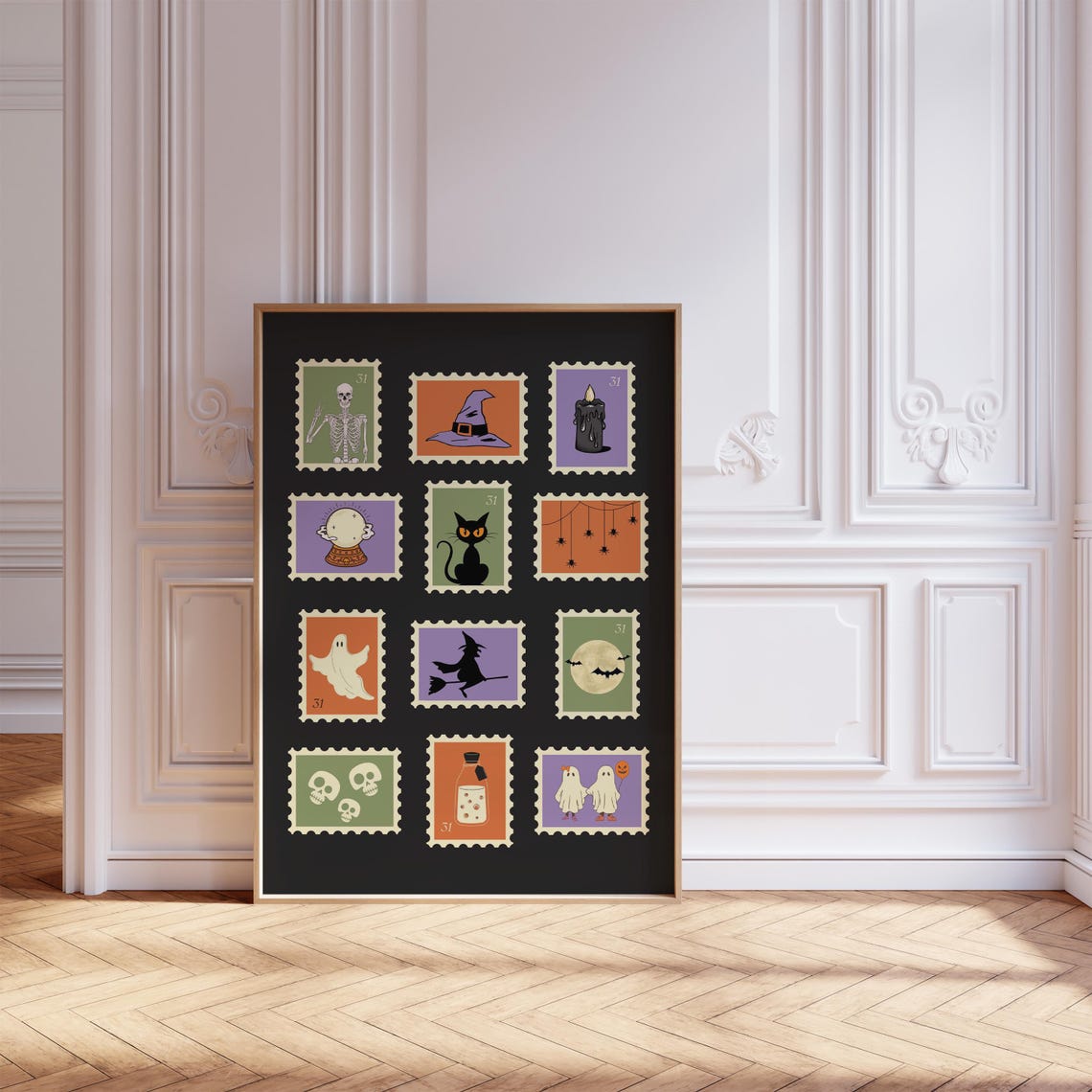 Halloween Vintage Stamps Poster Print - Image 3