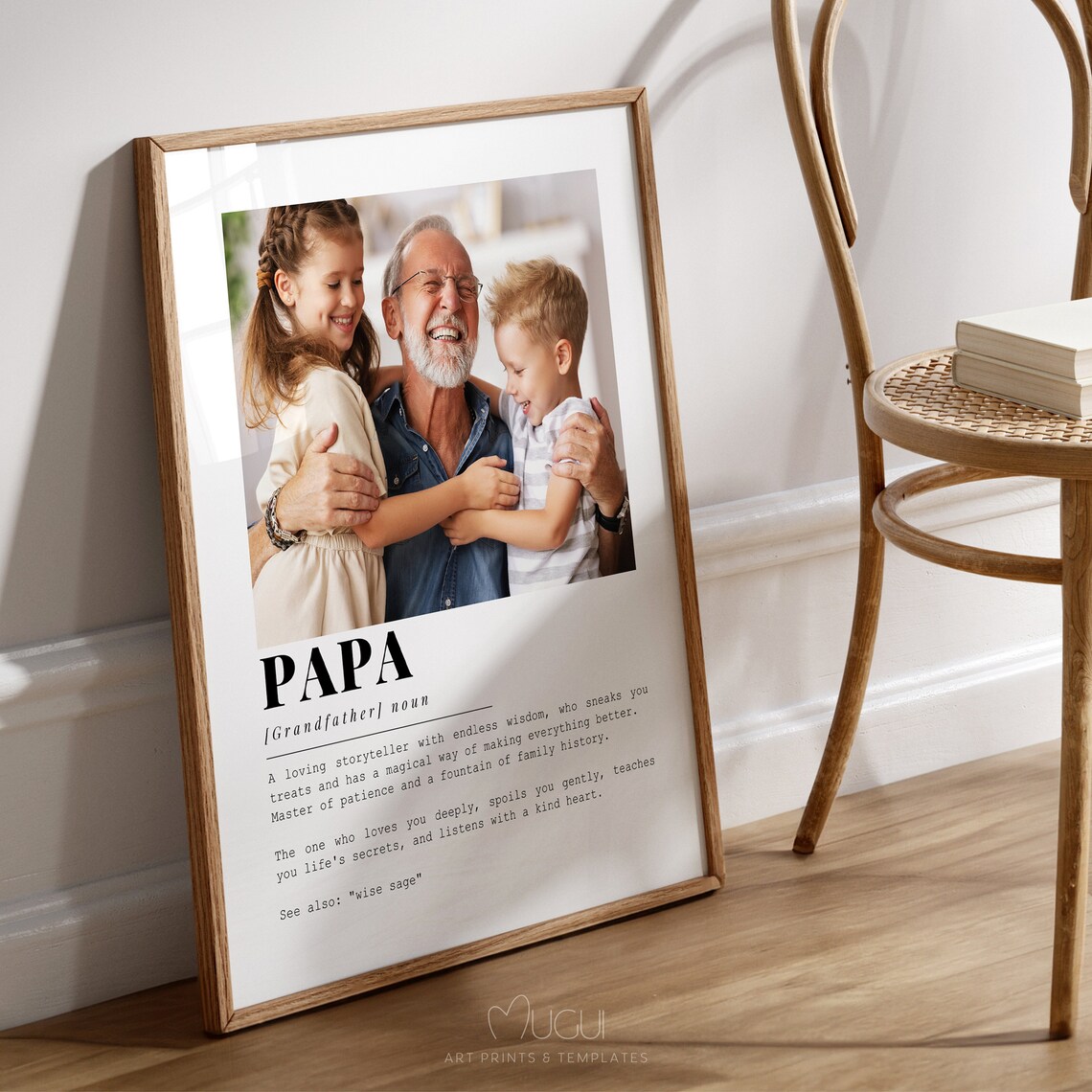 Papa Definition Customizable Grandfather Gift, Art Print - Image 2