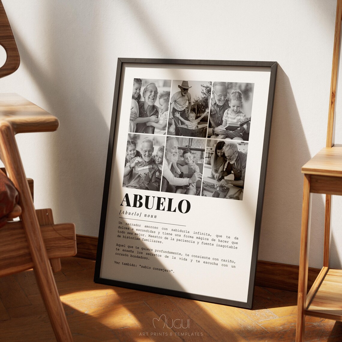 Spanish Version Grandfather Definition Poster Gift - Image 3