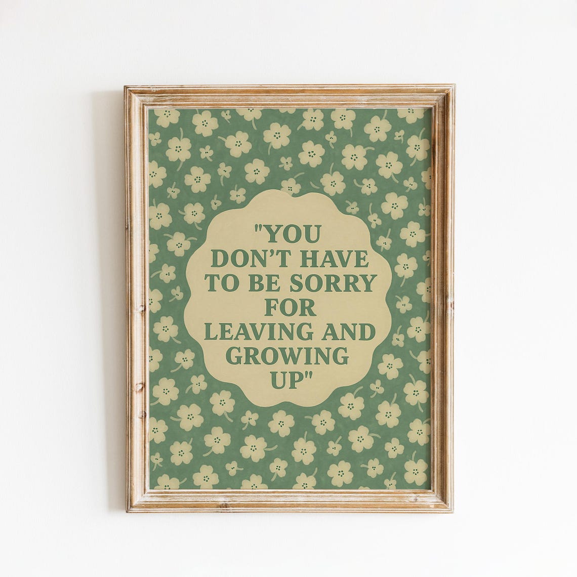 Leaving and Growing Up Lyric Poster Taylor Swift Floral Quote Art