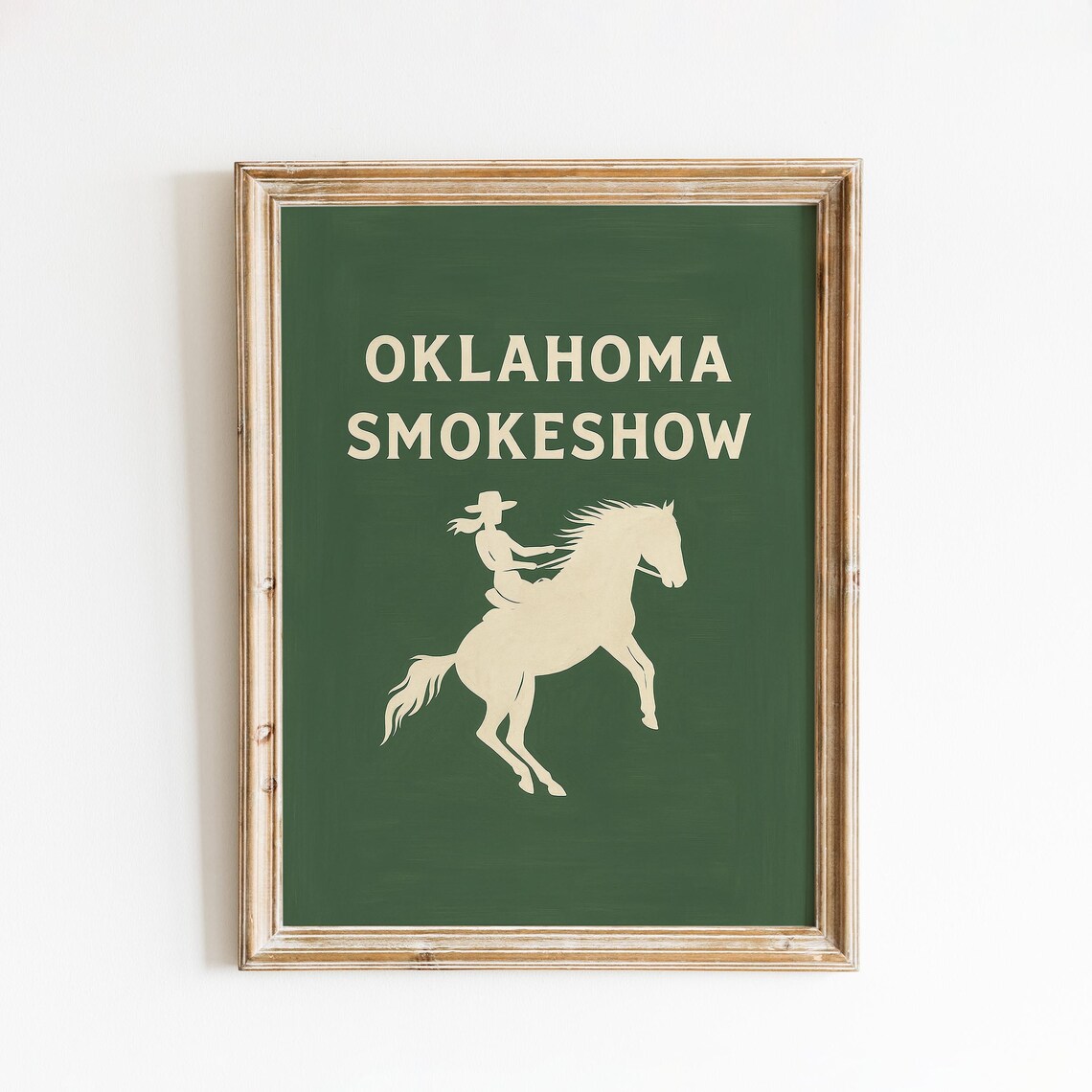Oklahoma Smokeshow Cowgirl Horse Vintage Western Silhouette Poster