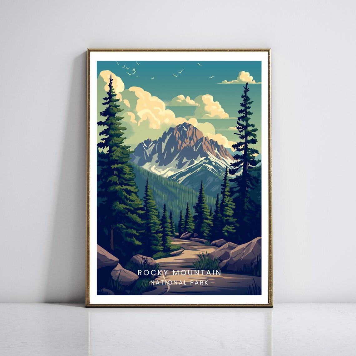 Rocky Mountain Snowy Peak Alpine Trail Colorado National Park Poster