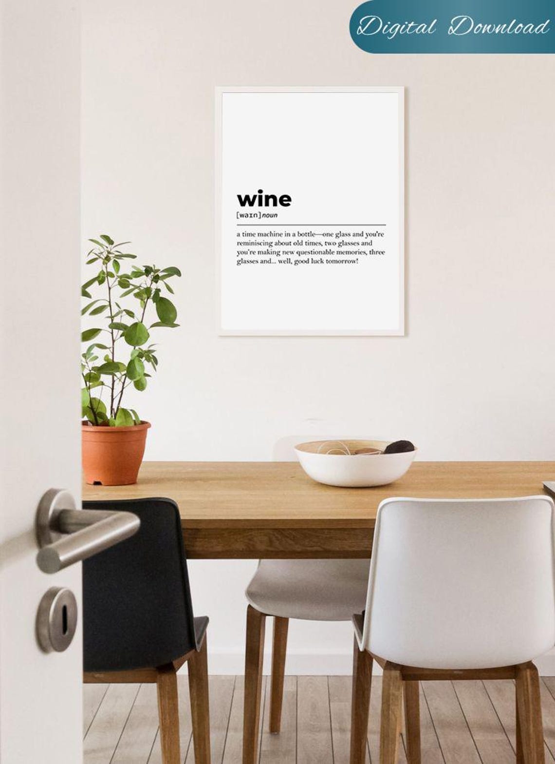 Funny Wine Definition Poster Gift for Wine Lovers and Bar Decor - Image 2