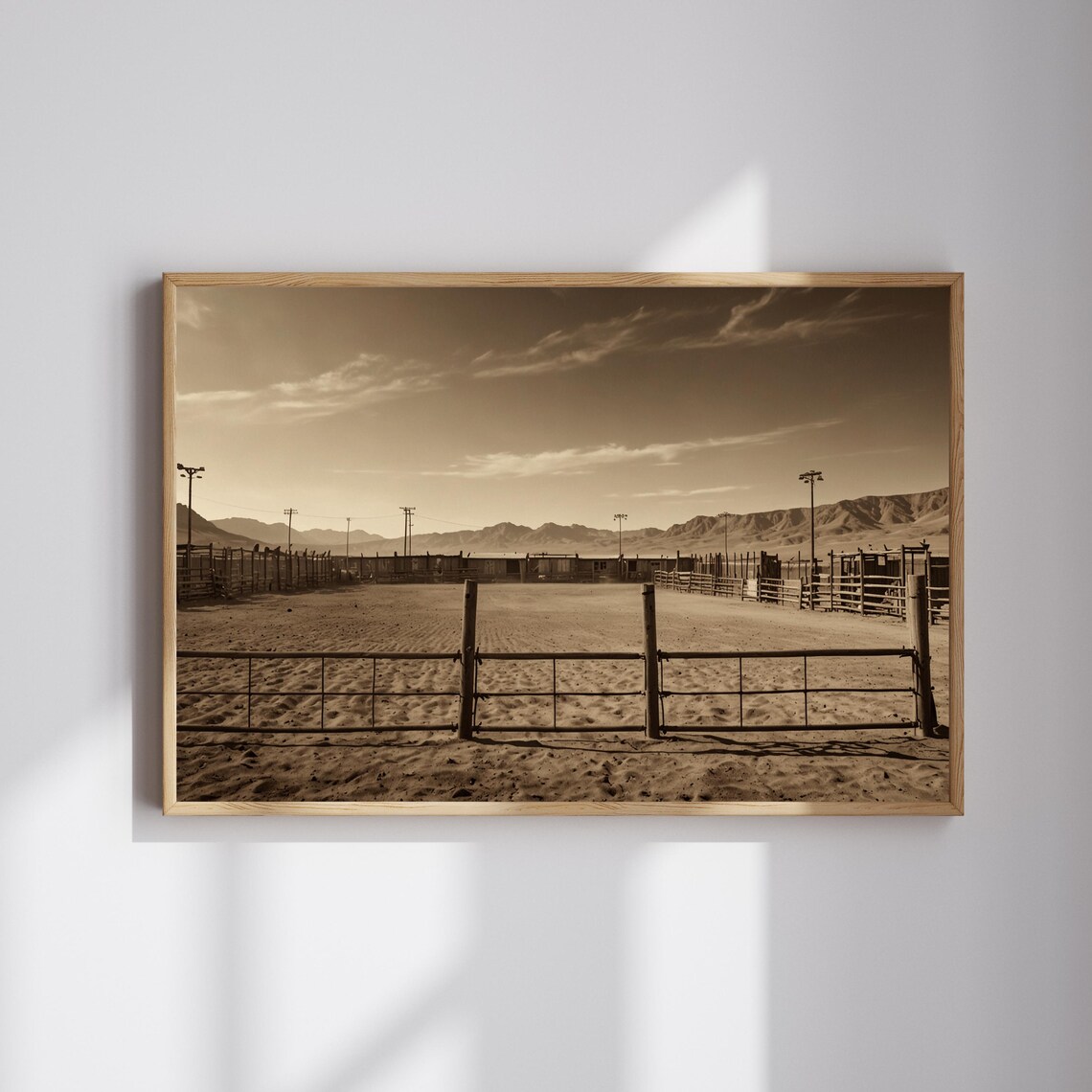 Western Rodeo Arena Vintage Cowboy Corral Sepia Desert Photo Poster