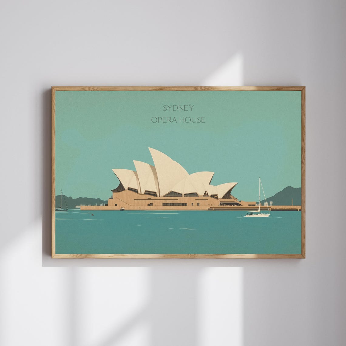 Sydney Opera House Harbor Minimalist Retro Australia Travel Poster