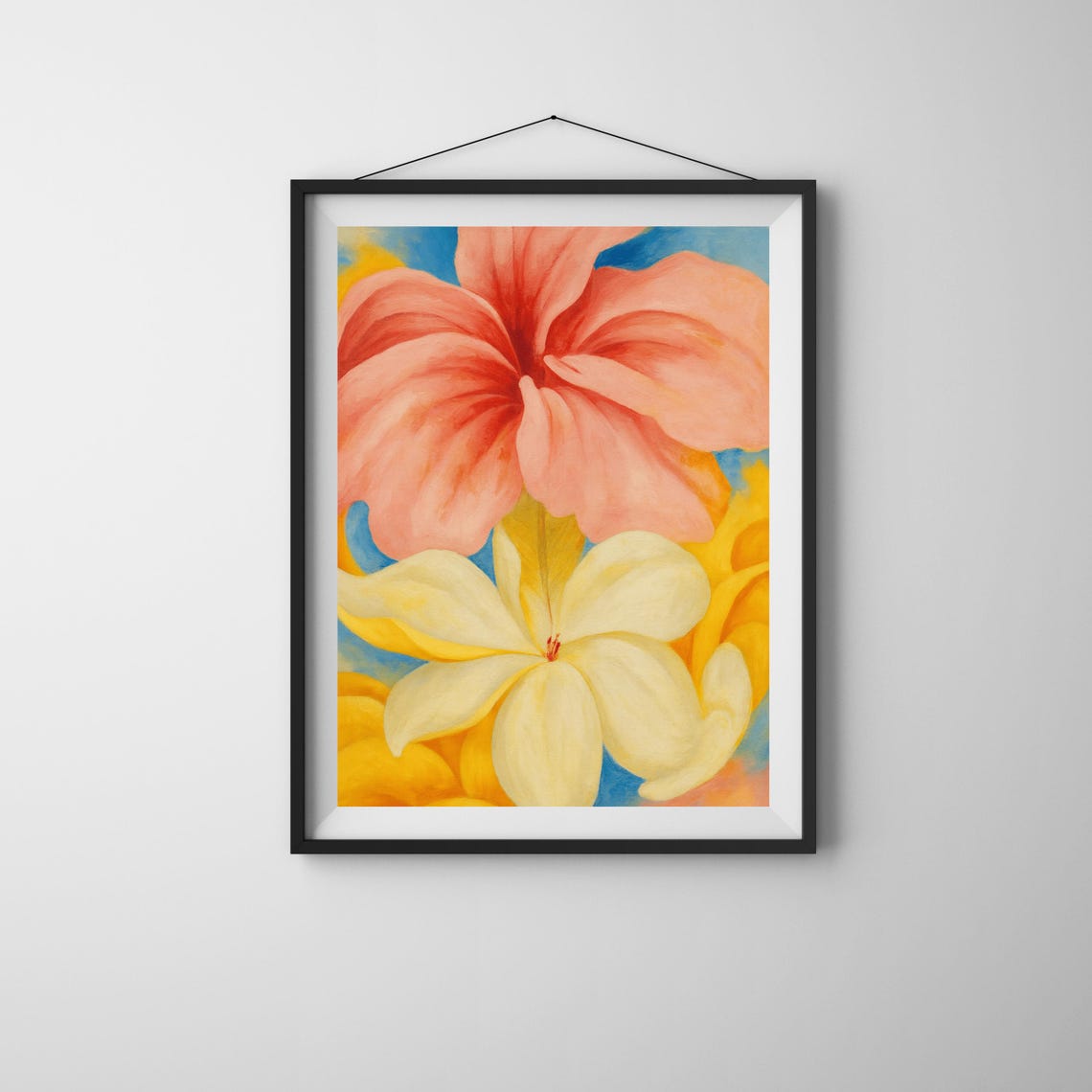 Georgia Okeeffe Inspired Floral Abstract Art Print