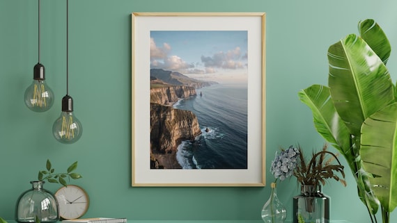 Coastal Cliffs Ocean Waves Calm Seaside Serene Nature View Poster