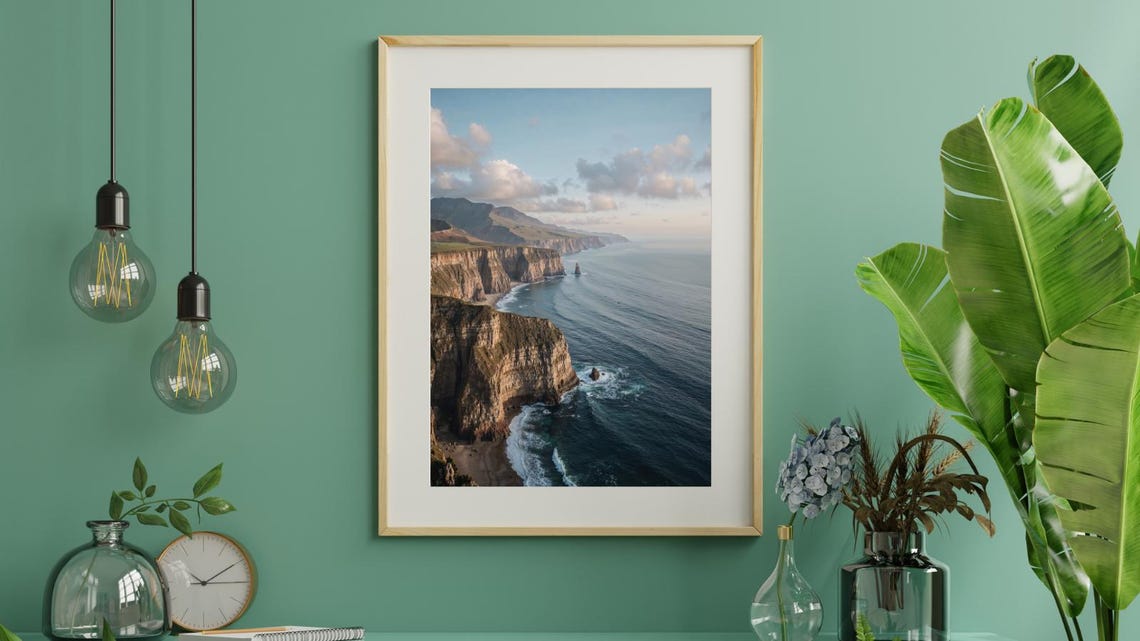 Coastal Cliffs Ocean Waves Calm Seaside Serene Nature View Poster
