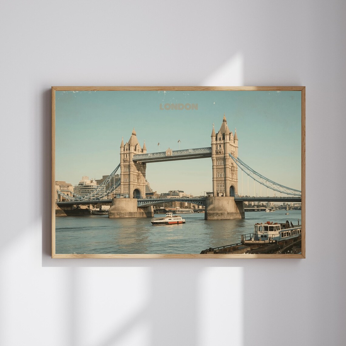 London Tower Bridge Thames Retro Travel Poster Vintage Photo Art