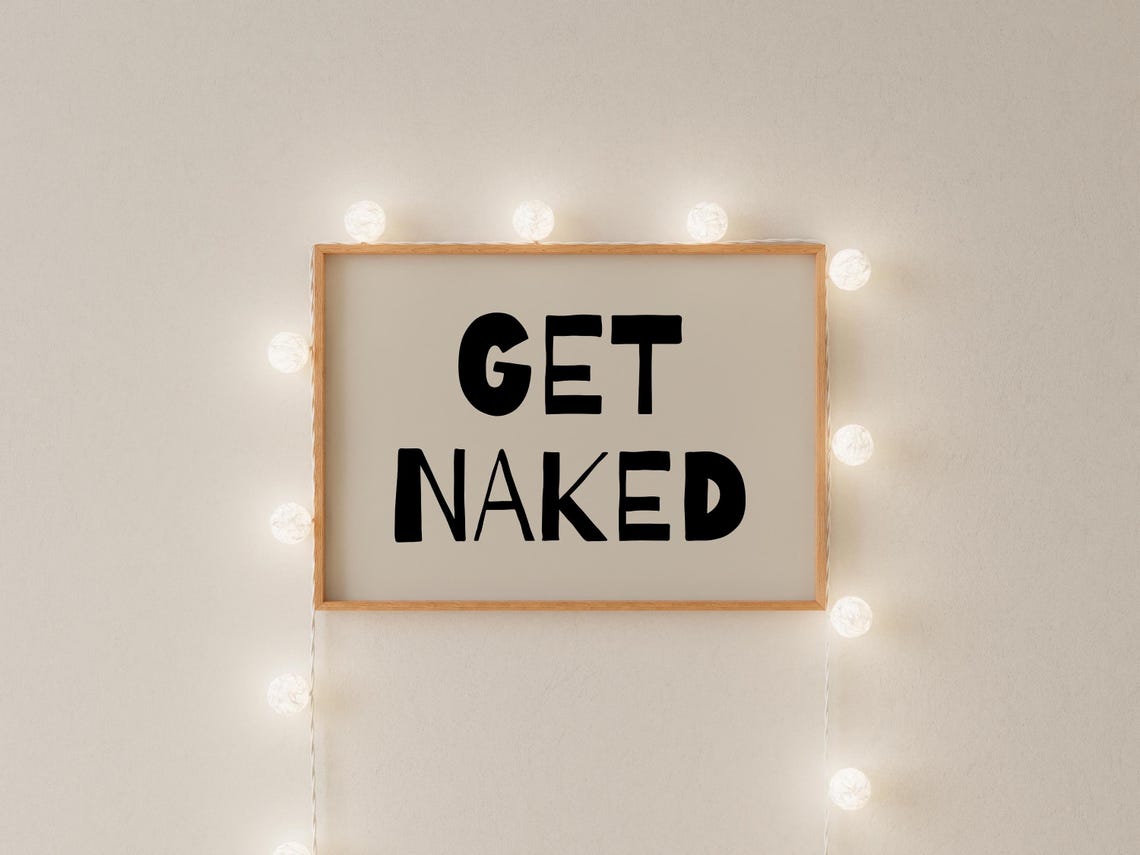 Get Naked Bathroom Typography Art Print - Image 3
