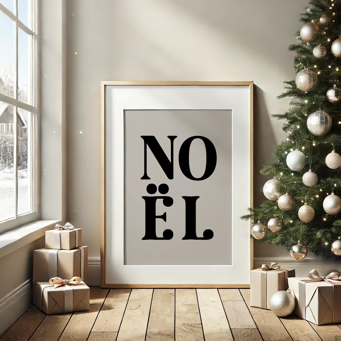 Christmas Nol Holiday Print, Minimalist Typography - Image 3