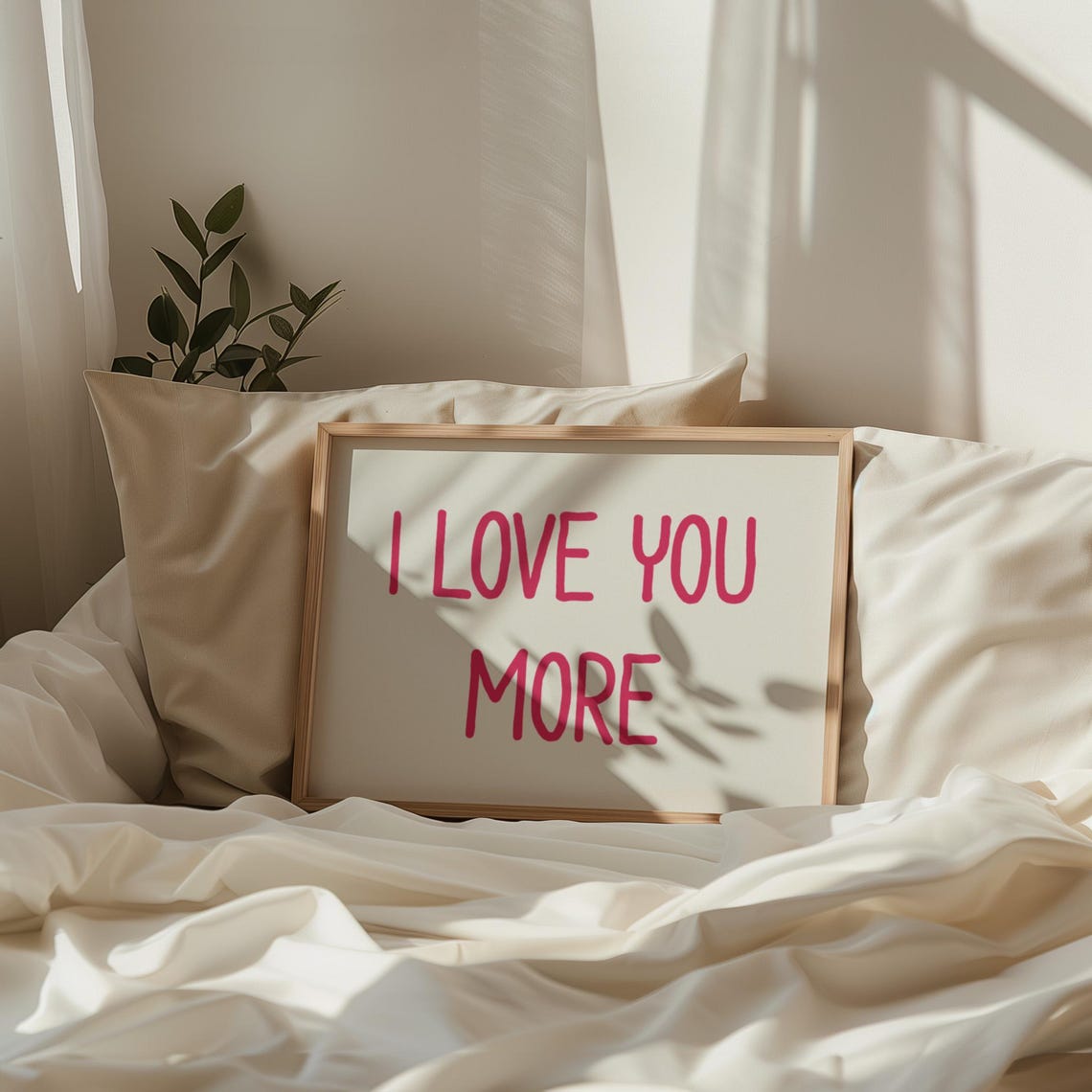 I Love You More Pink Hand Lettered Sweet Romance Valentine Poster - Image 3