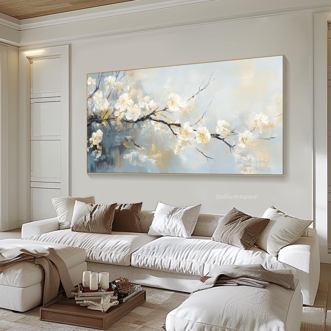 Cherry Blossom Branch, Minimalist Floral Art Print - Image 2