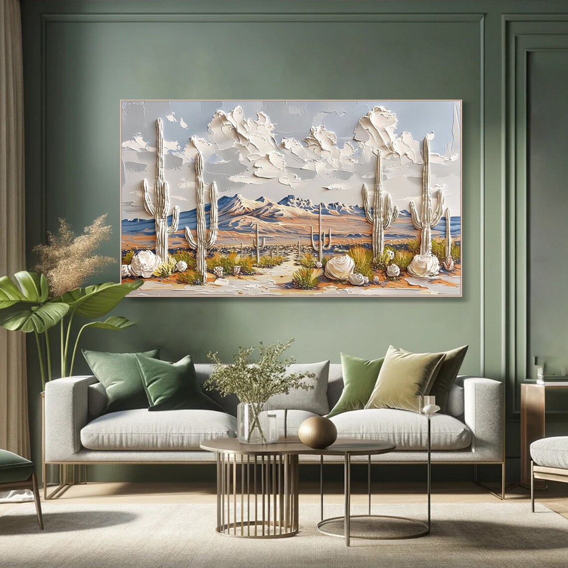 Cactus In Desert Painting, Minimalist Art Print - Image 6