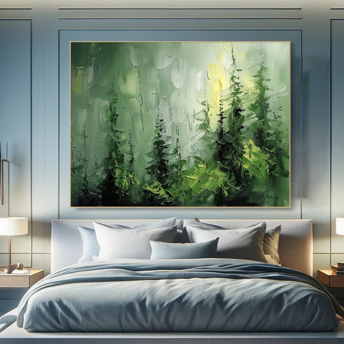 Forest Oil Painting, Impasto Tree Textured Art Print - Image 5