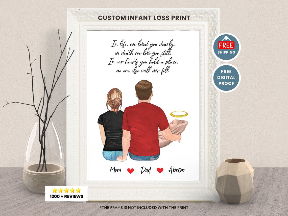 Personalized Infant Loss Memorial Angel Baby Family Keepsake Print