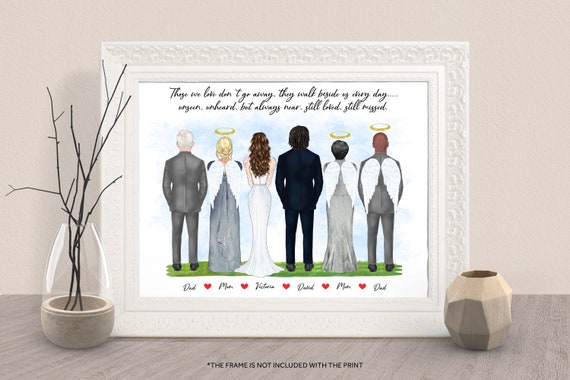 Wedding Memorial Table Print with Angel Parents Remembrance Gift