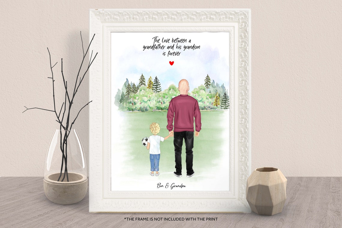 Christmas Grandpa And Grandson Print Gift Custom Grandfather Grandad With Grandson Retirement Grandpa Gift Christmas Gift From Grandchildren