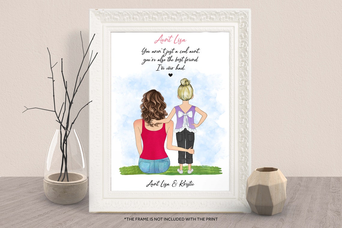 Auntie Print Mothers Day Gift From Niece Nephew Gift For Aunt Family Print Best Auntie Ever New Auntie Auntie To Be Gift Aunt With Kids