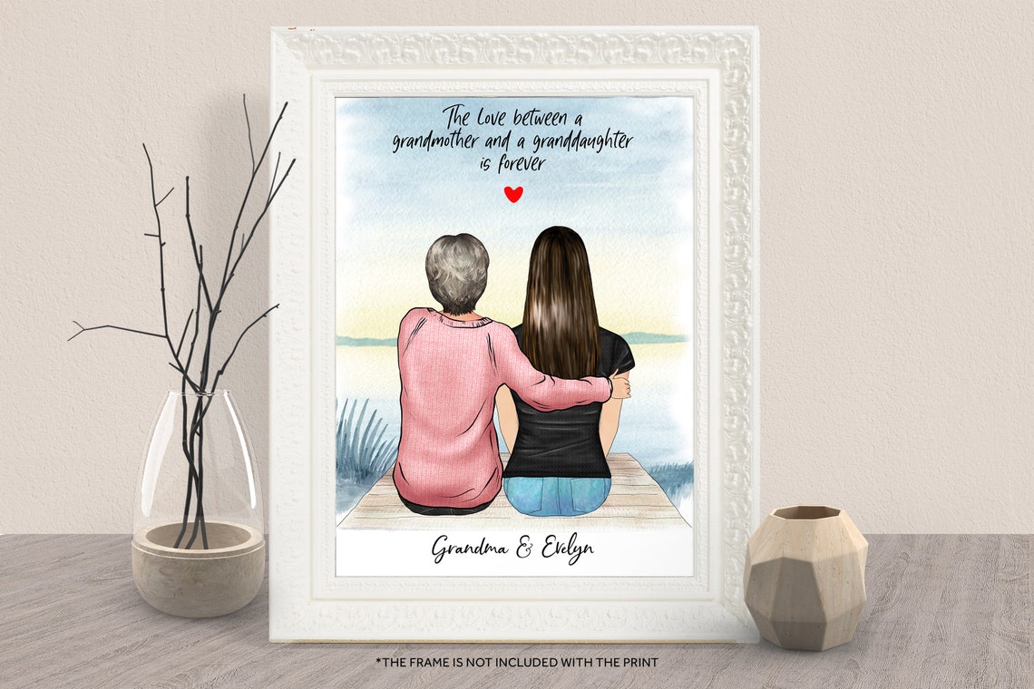 Grandma And Granddaughter Print Gift For Grandma From Granddaughter Mothers Day Gift Personalized Gift From Grandkids Gigi Nana Mimi Nooni