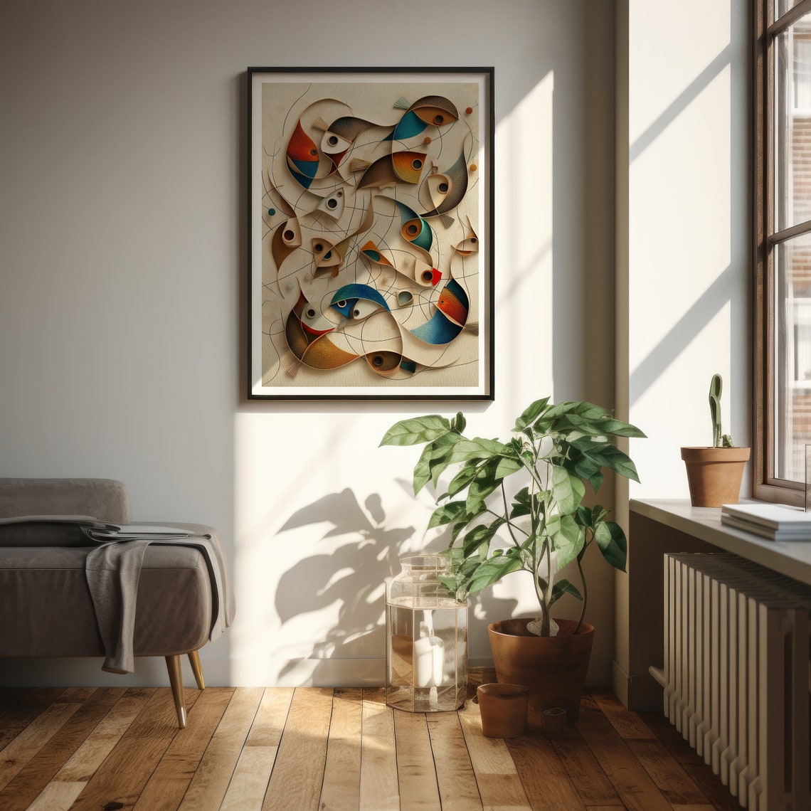 Abstract Fish Painting Arts Modern Wall Decor Art Prints Instant Wall Art - Image 5