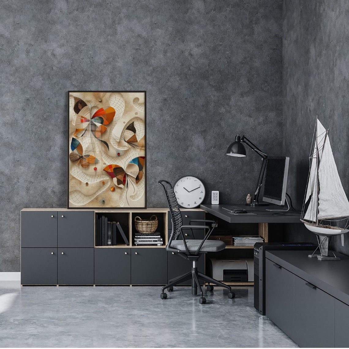 Abstract Butterfly Wall Painting Arts Modern Wall Decor Art Prints Instant Wall Art - Image 3
