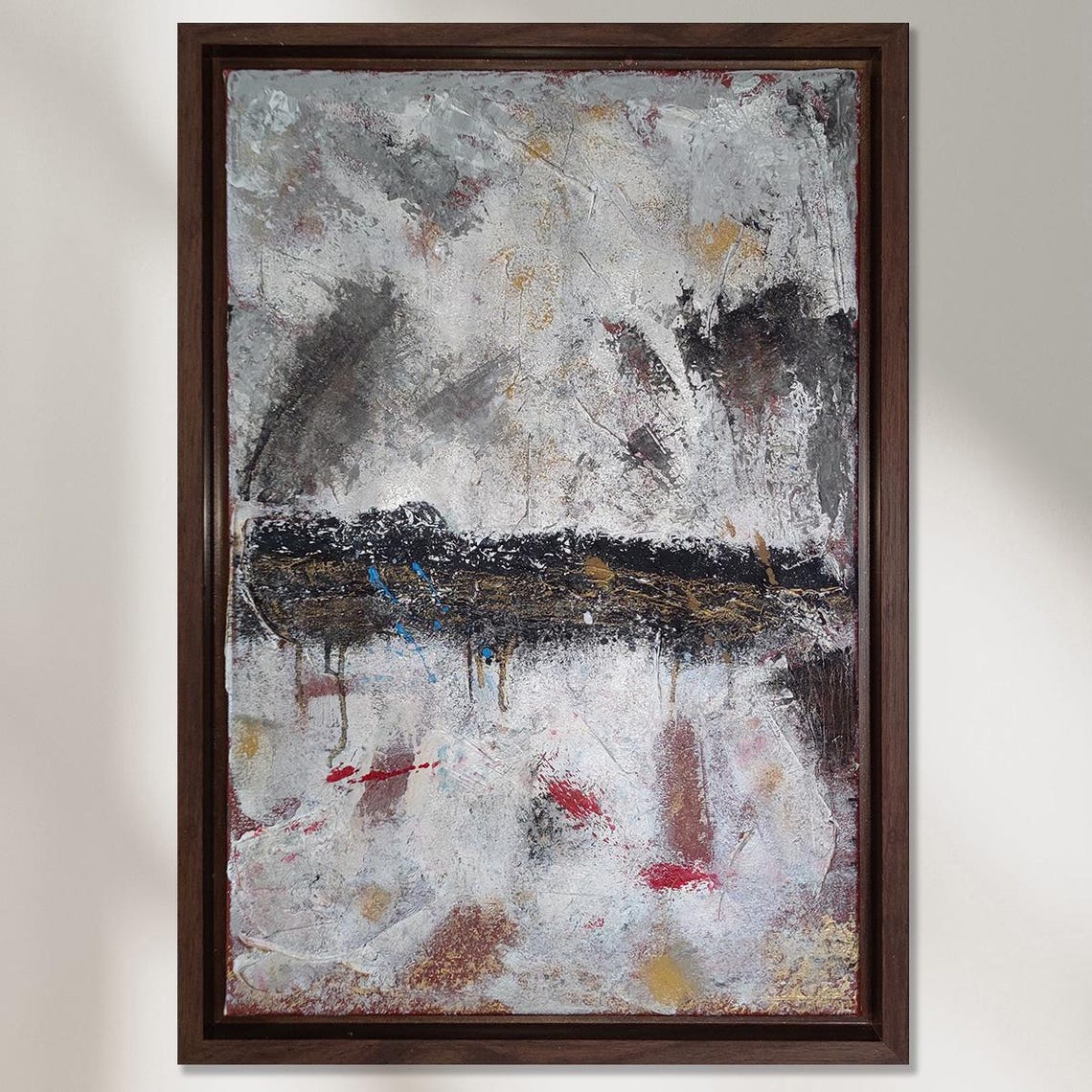 Earthy Contrasts Textured Abstract Hand Painted Framed Wall Art